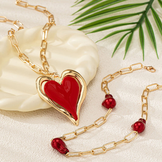 Crimson Heartfall Necklace