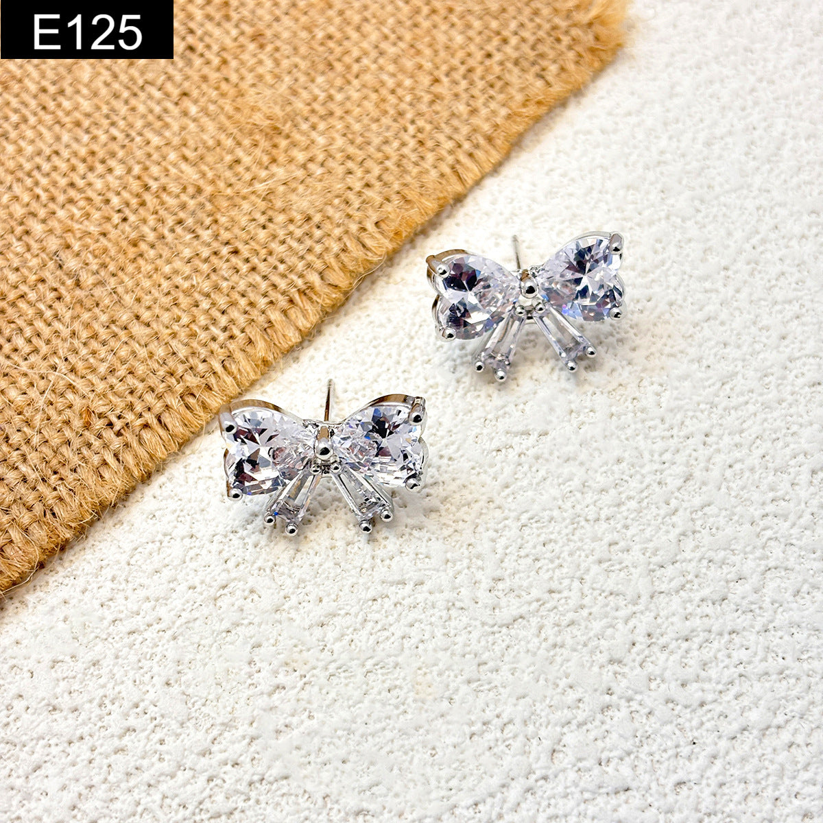 Crystal Bow Stud Earring - E125