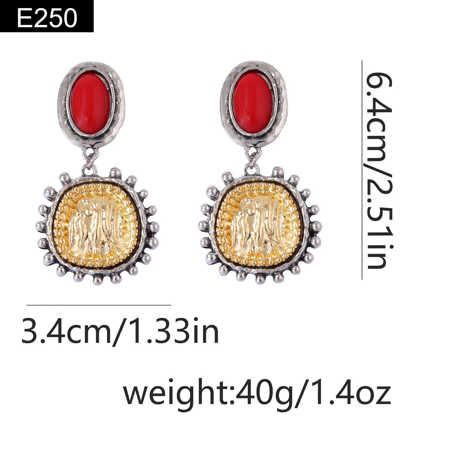 Roman Medal Earring - E250