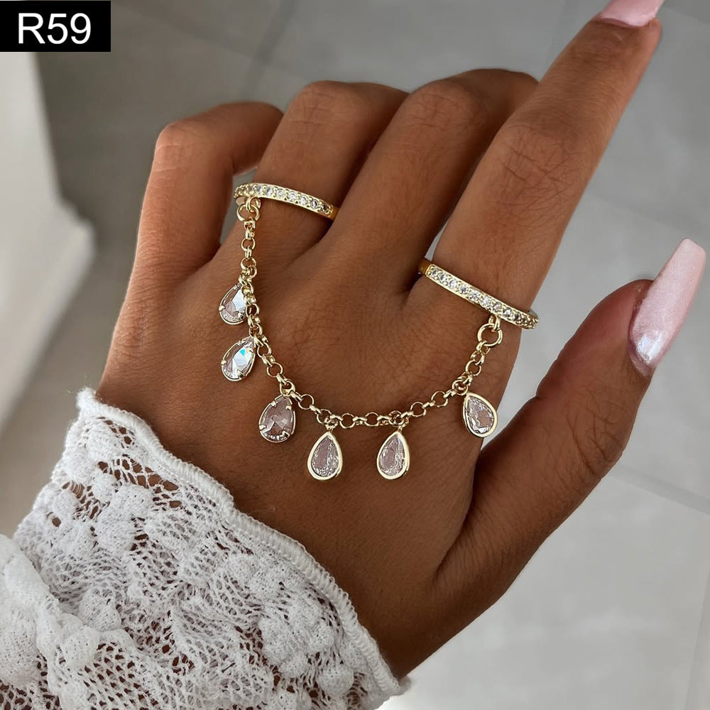 Dangling Tear Charm Ring - R59