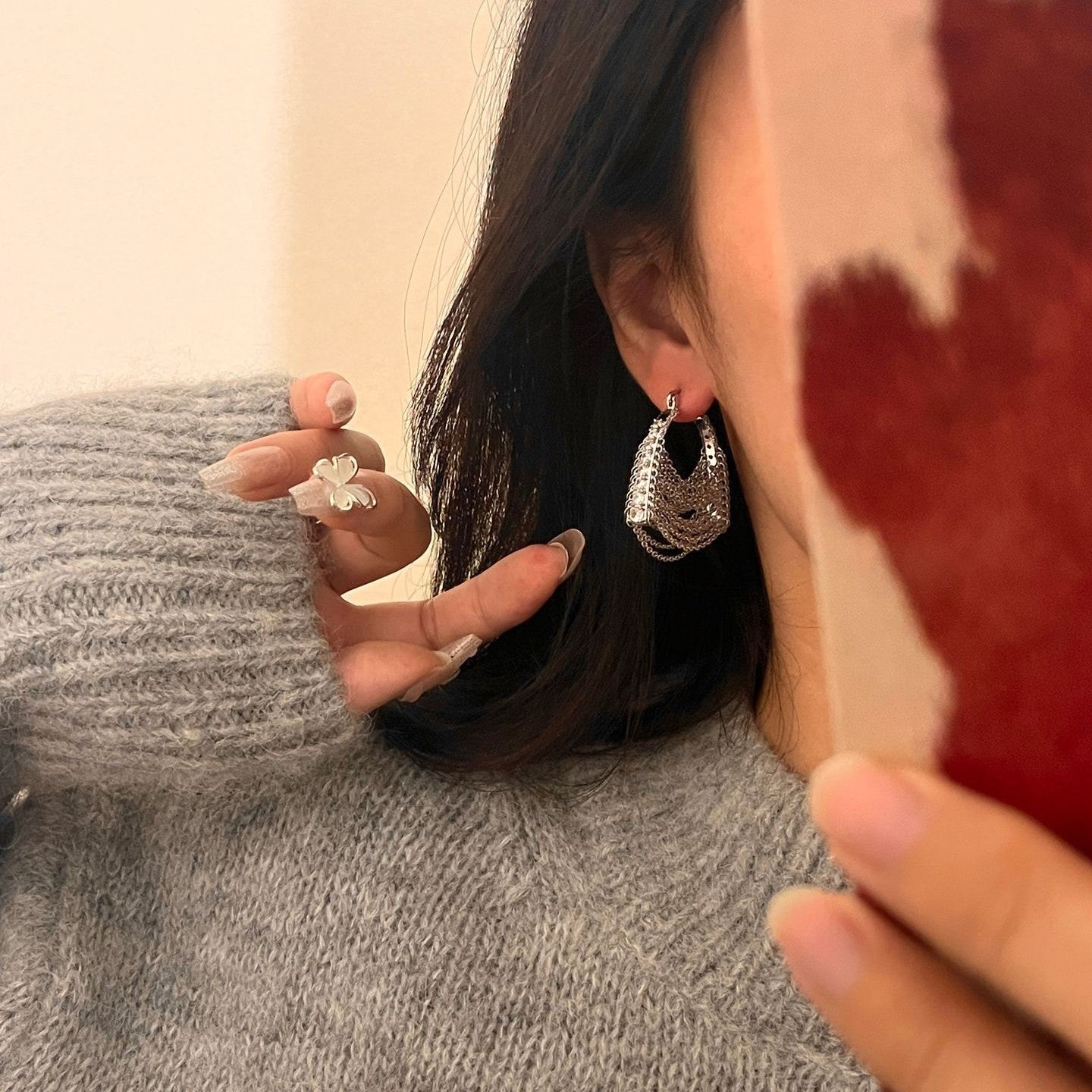 Silver Drape Earring