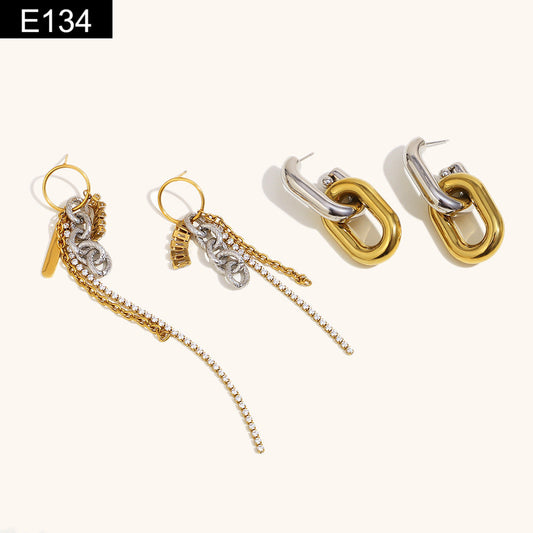 Mixed Metal Earrings - E134