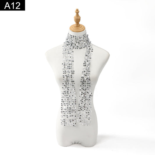 Glitter Mesh Scarf - A12