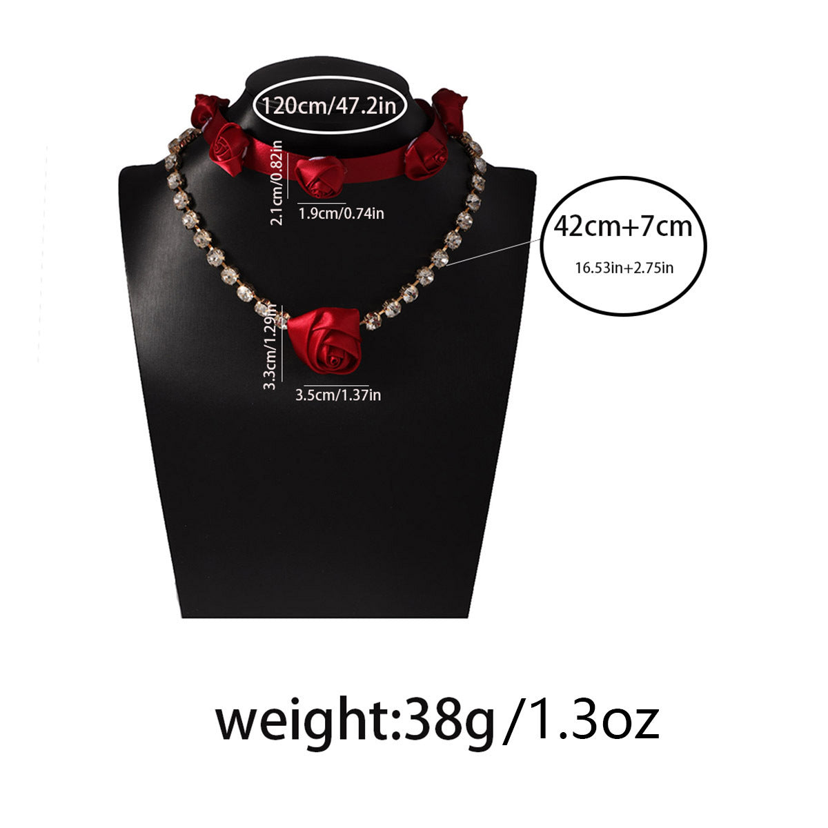 Rose & Diamond Duet Necklace