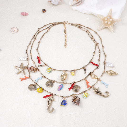 Deep Blue Charms Necklace