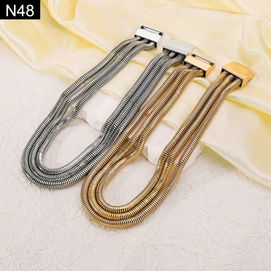 Triple Snake Chain Necklace - N48