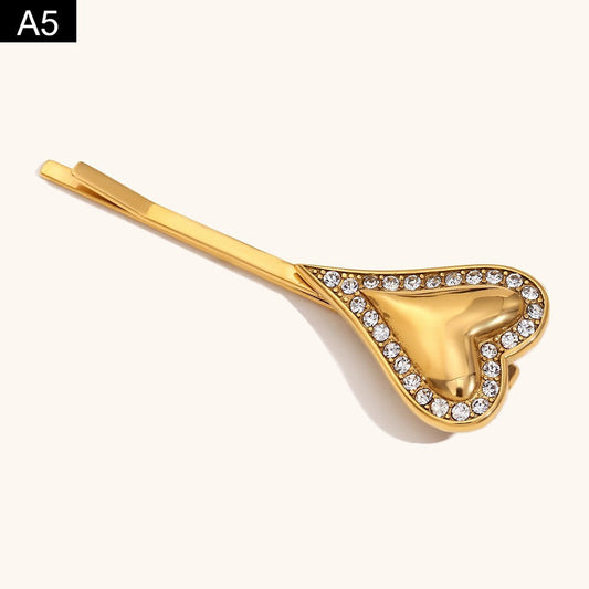 Golden Heart Hairpins - A5