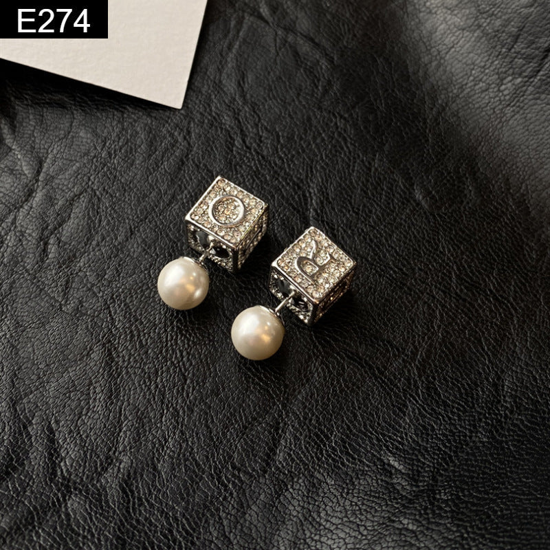 Gilded Cipher Stud Earring - E274