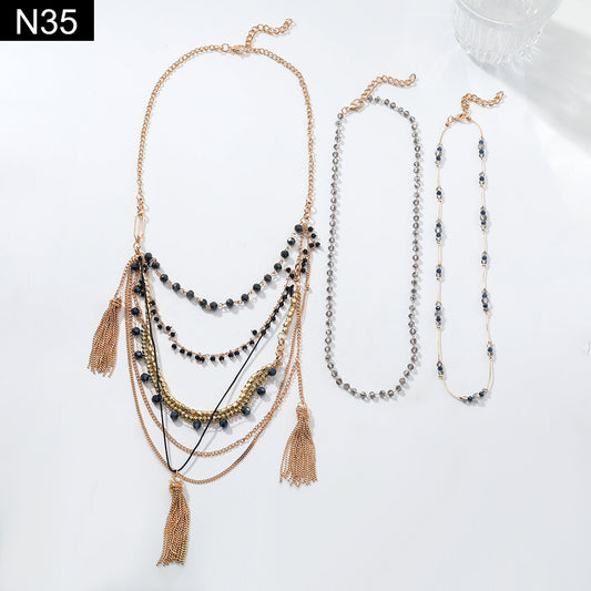 Gypsy Gold Fringe Necklace - N35