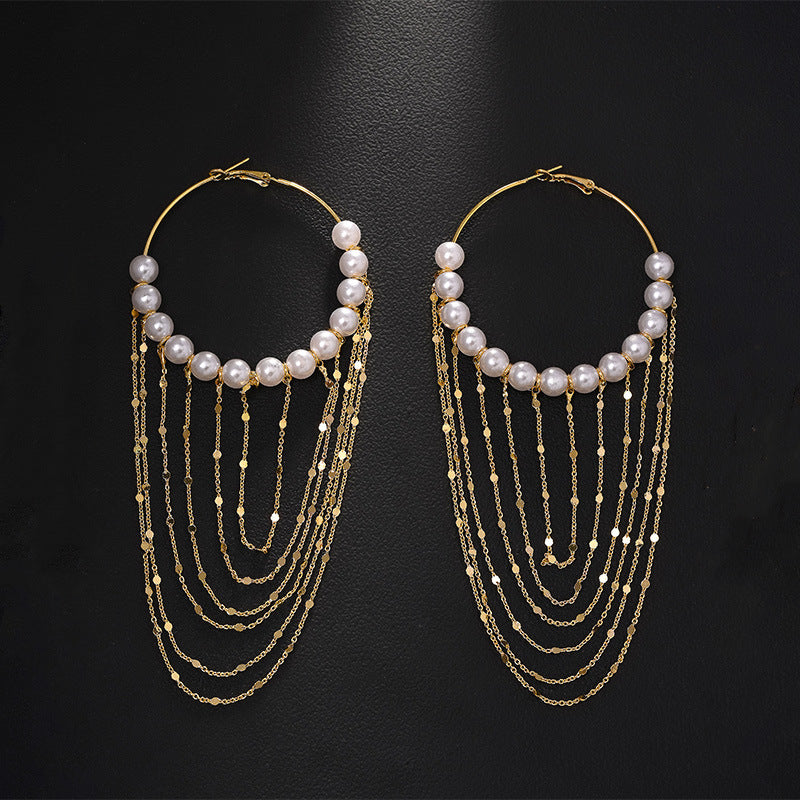 Pearl Flapper Earring