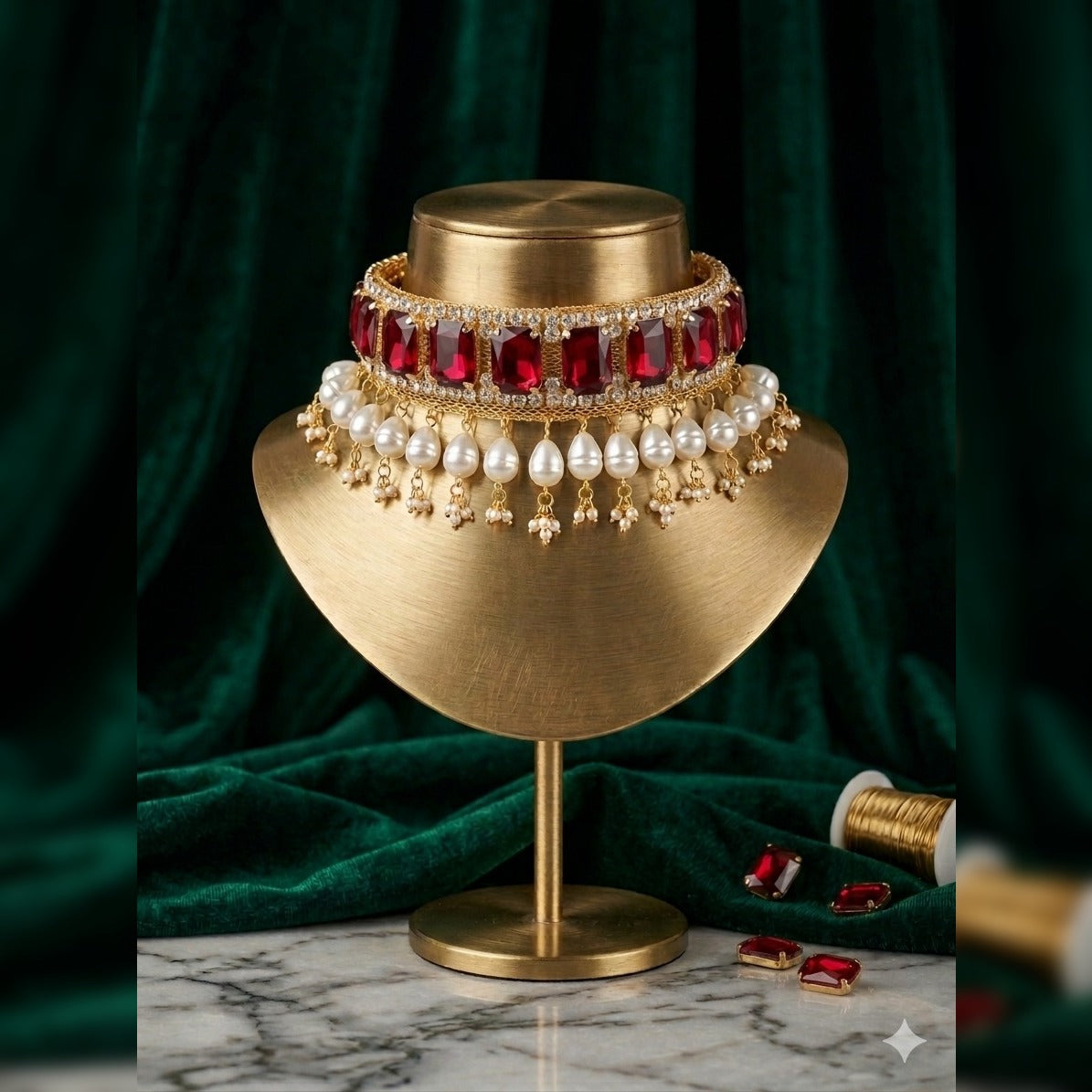 Sovereign Palace Pearl Drop Bridal Choker