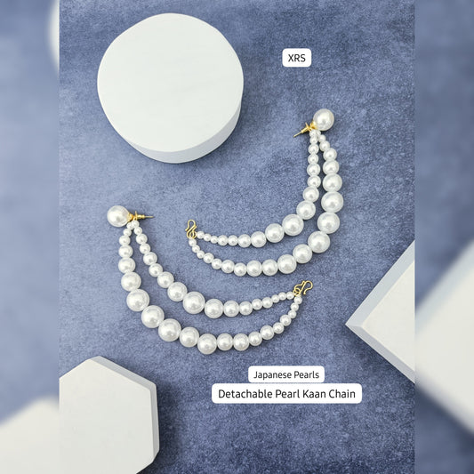 Double Pearl Ear Chain Earring