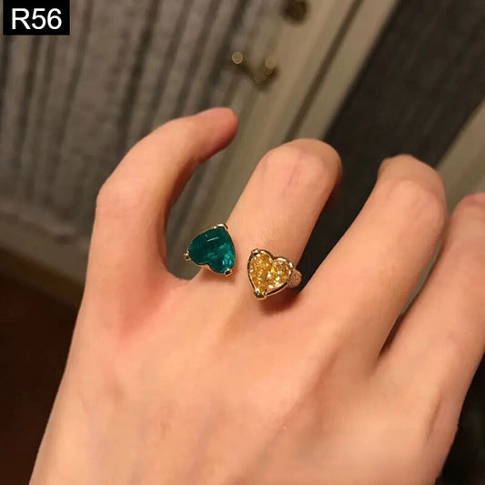 Duo Heart Drift Ring - R56