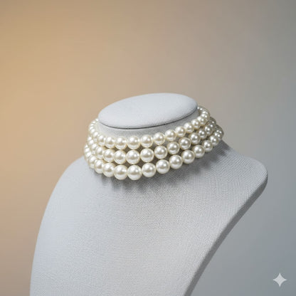 3 Line Graduated Pearl Choker