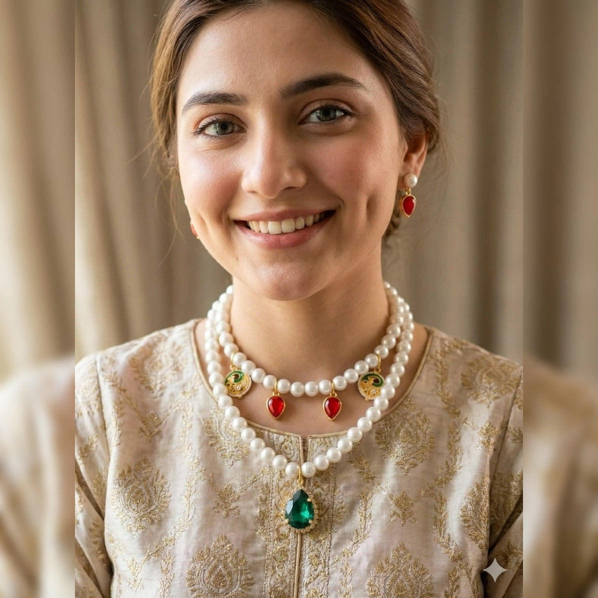 Aura of Royalty Double-Layered Pearl Choker