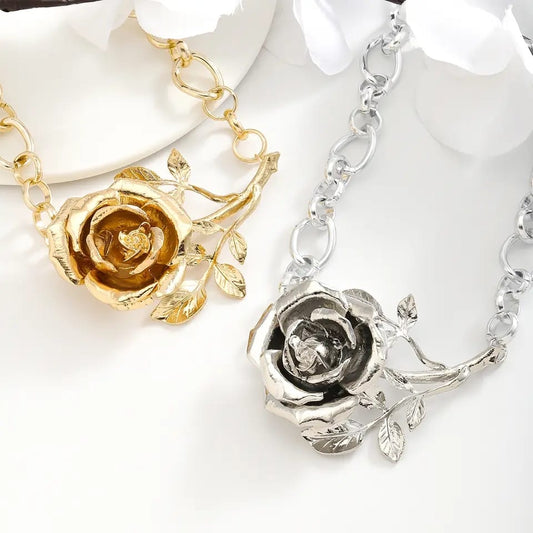 Chunky Rose Necklace