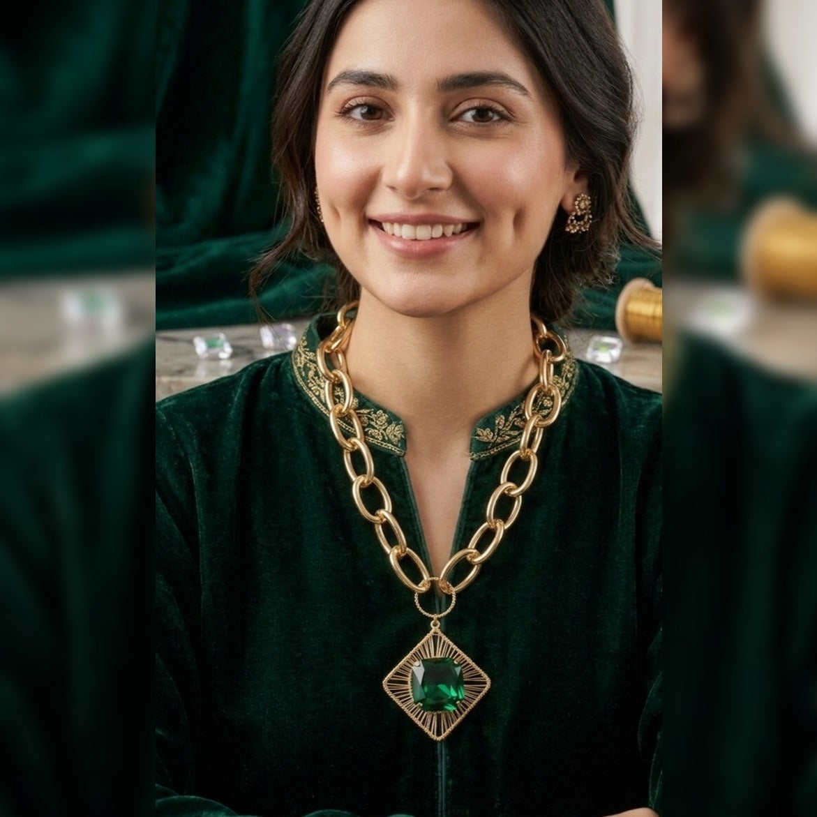 Cosmic Prism Geometric Link Necklace