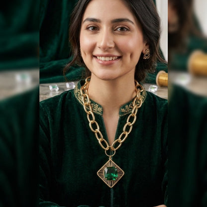 Cosmic Prism Geometric Link Necklace