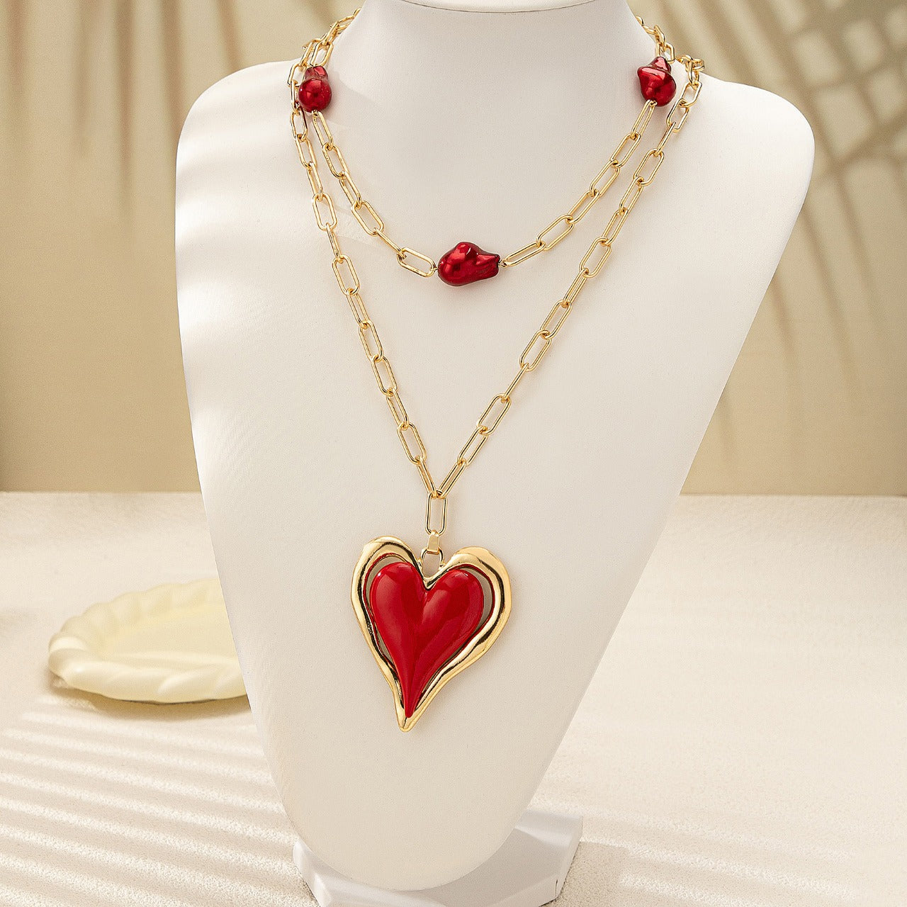 Crimson Heartfall Necklace