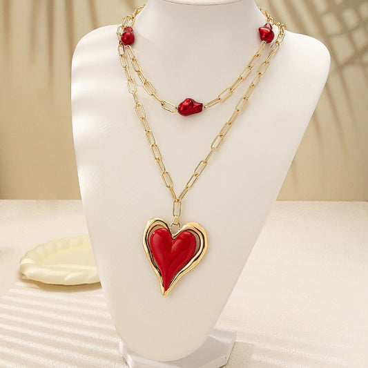 Crimson Heartfall Necklace