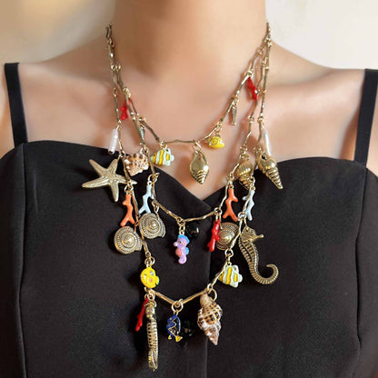 Deep Blue Charms Necklace