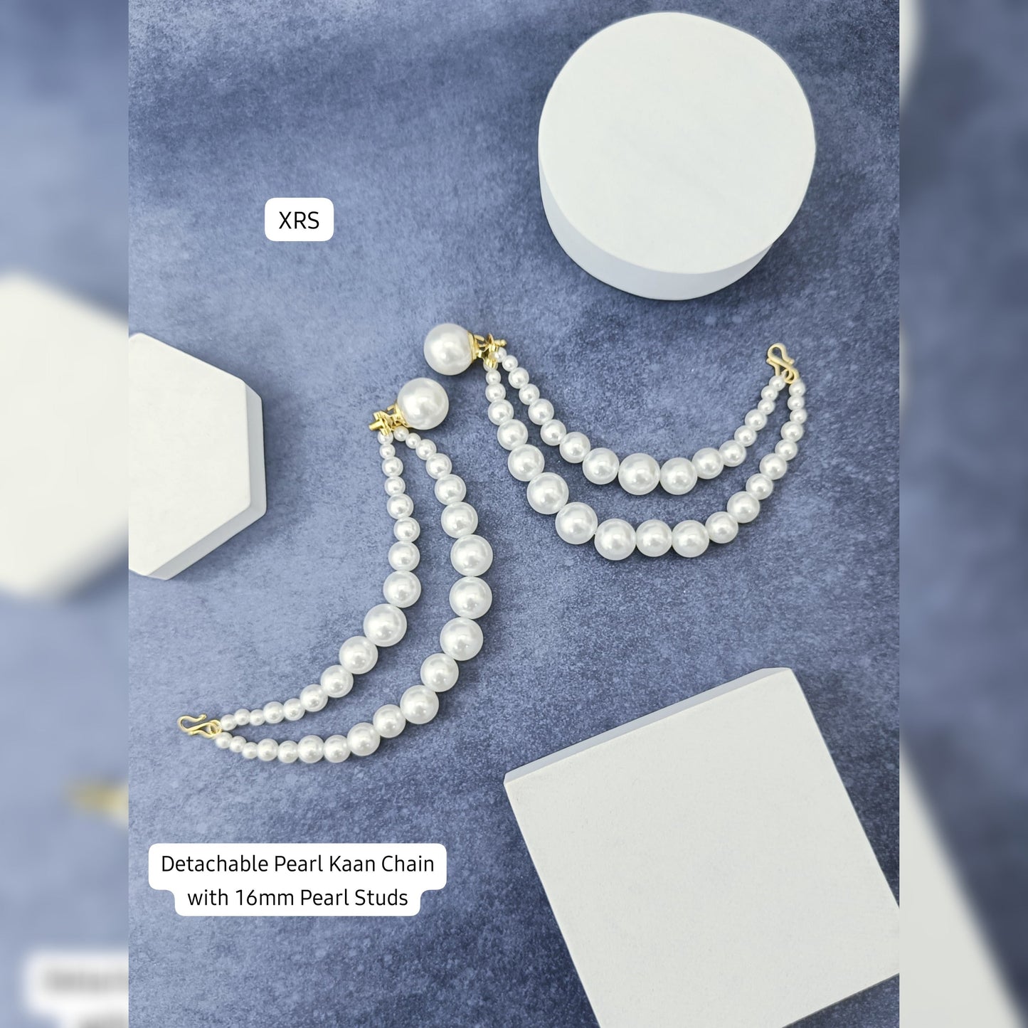 Double Pearl Ear Chain Earring