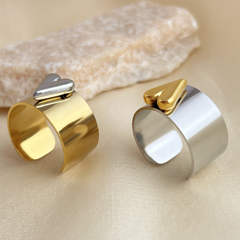 Dual Heart Embrace Rings