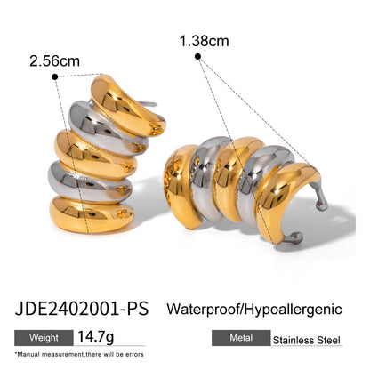 Duotone Ripple Earring