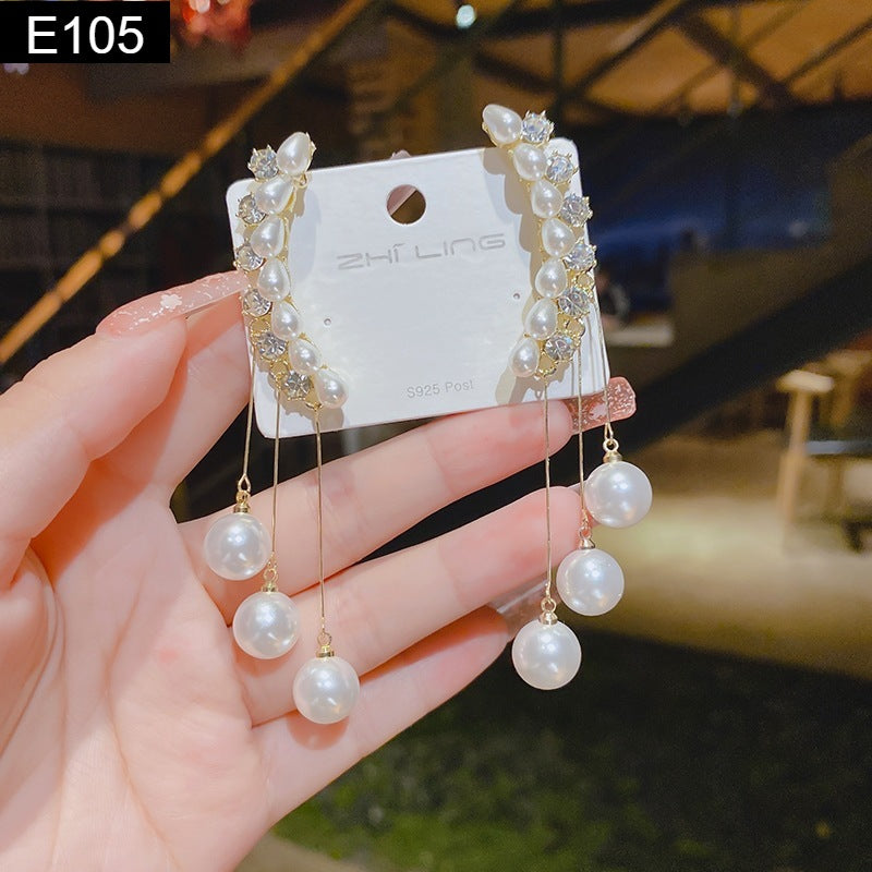 Pearl and Diamond Earring - E105