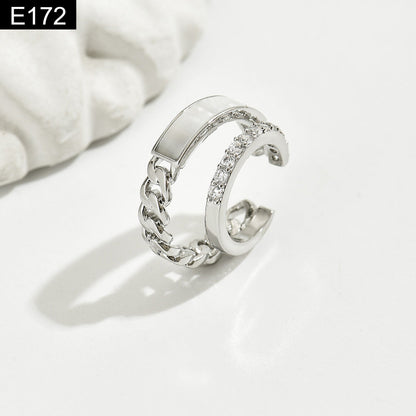 White Enamel Earcuff - E172
