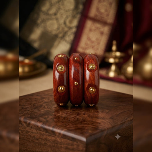 Earthy Elegance Polished Wood Bangle Set