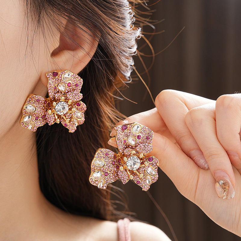Fuchsia Floral Earring