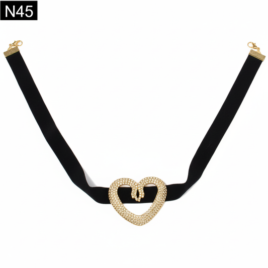 Goth Glam Heart Choker - N45
