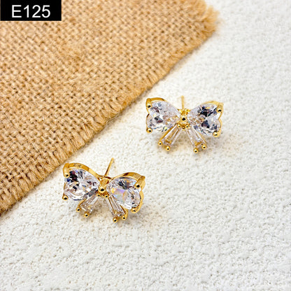 Crystal Bow Stud Earring - E125