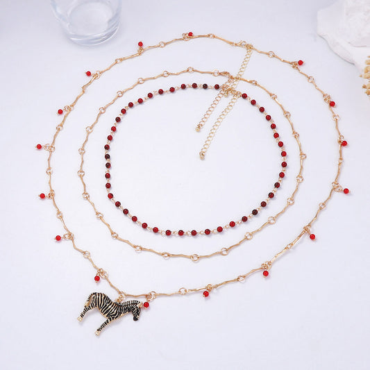 Stripe and Stone Necklace