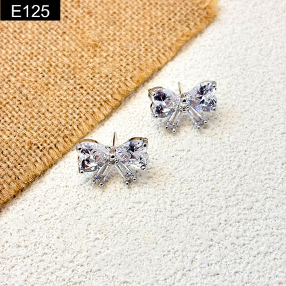 Crystal Bow Stud Earring - E125