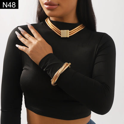 Triple Snake Chain Necklace - N48