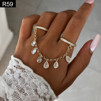 Dangling Tear Charm Ring - R59