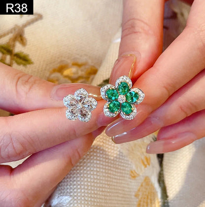 Mint Leaf and Diamond Ring - R38