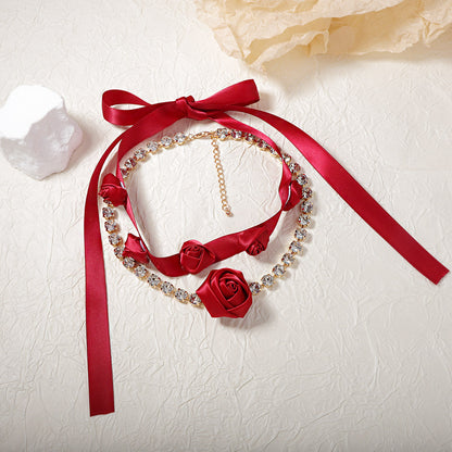 Rose & Diamond Duet Necklace