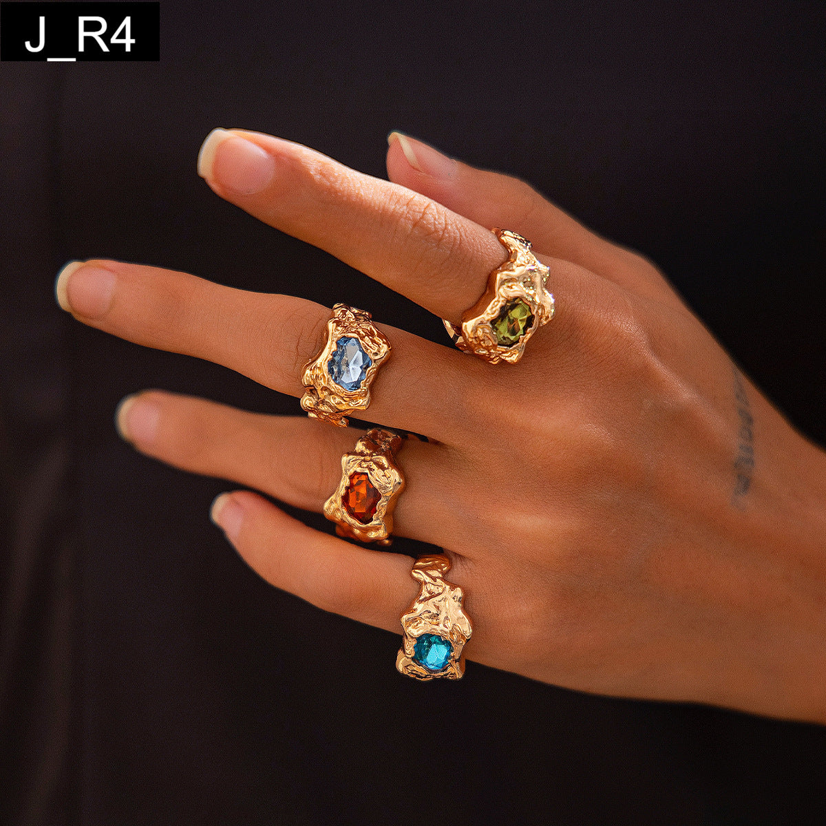 Geode Rings Set of 4 - R4