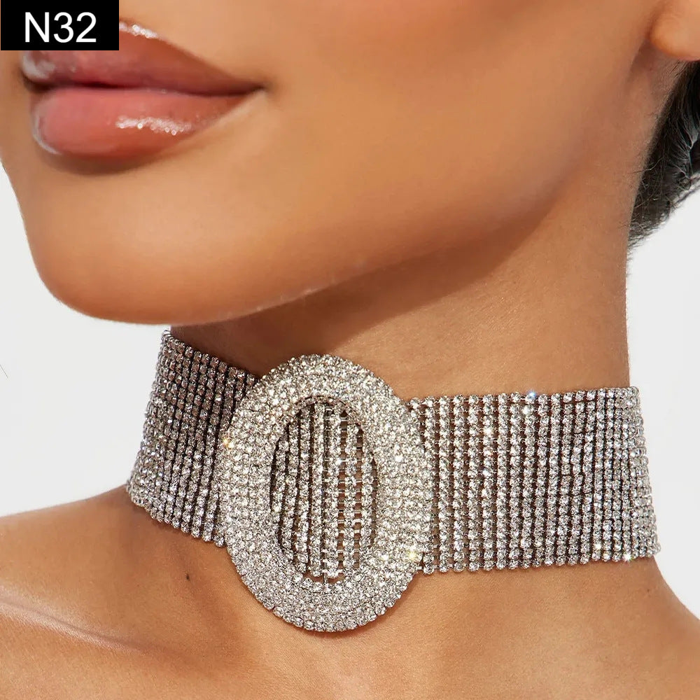 Oval Crystal Choker - N32