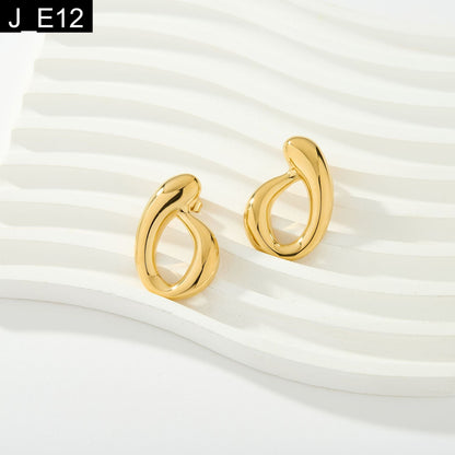 Sculptural Abstract Studs - E12