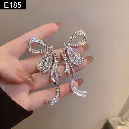 Sparkle Ribbon Swirl Earring - E185