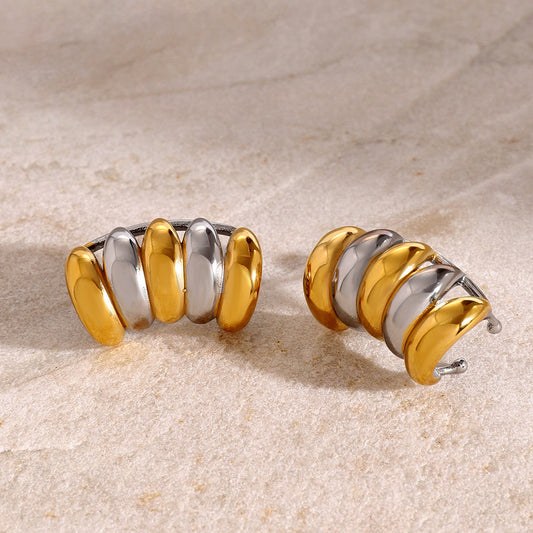 Duotone Ripple Earring