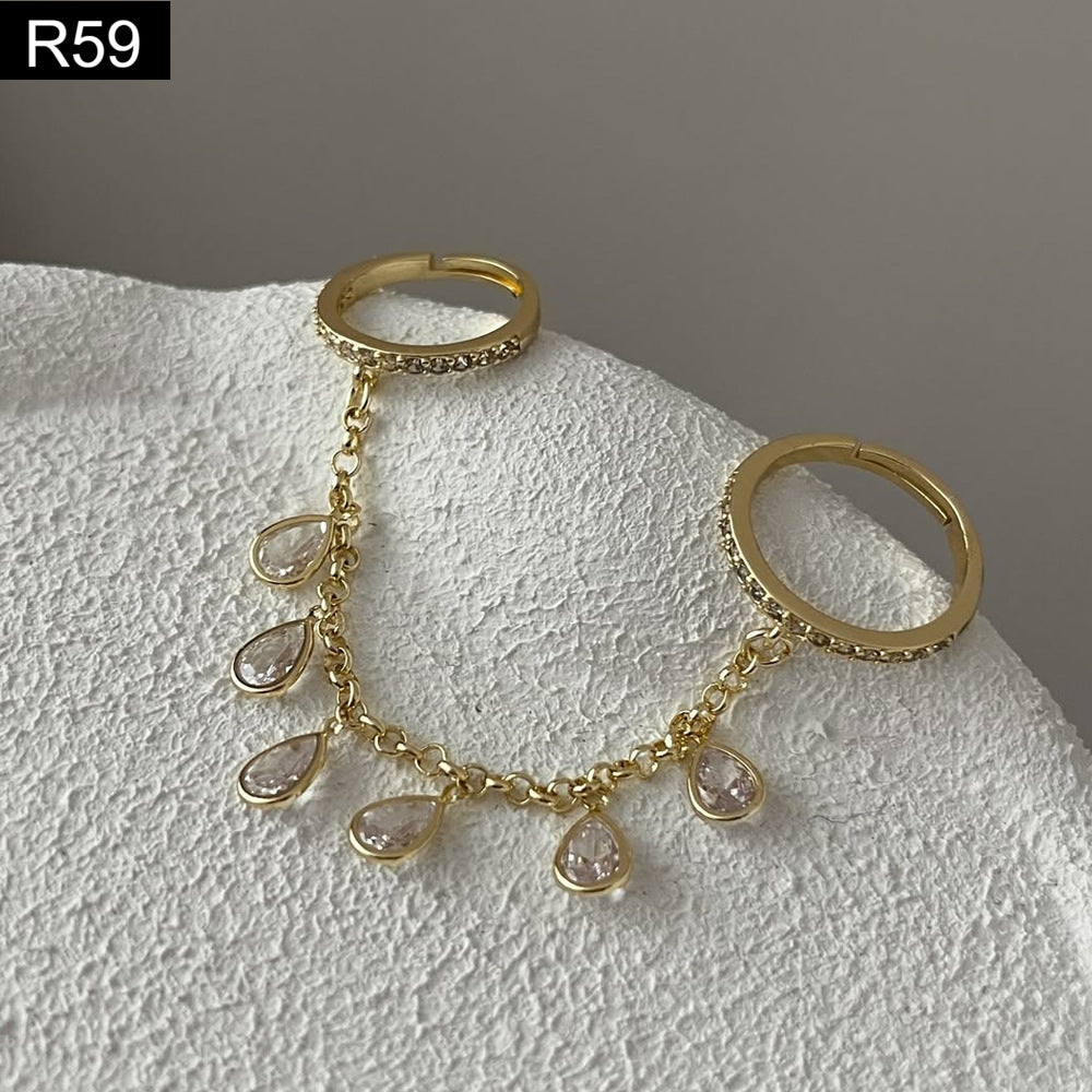 Dangling Tear Charm Ring - R59
