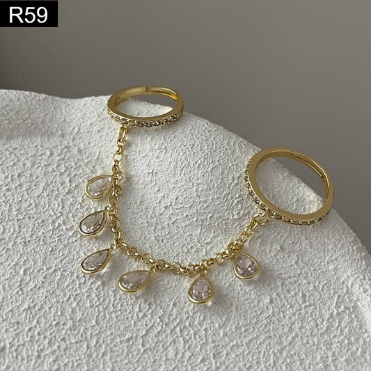 Dangling Tear Charm Ring - R59