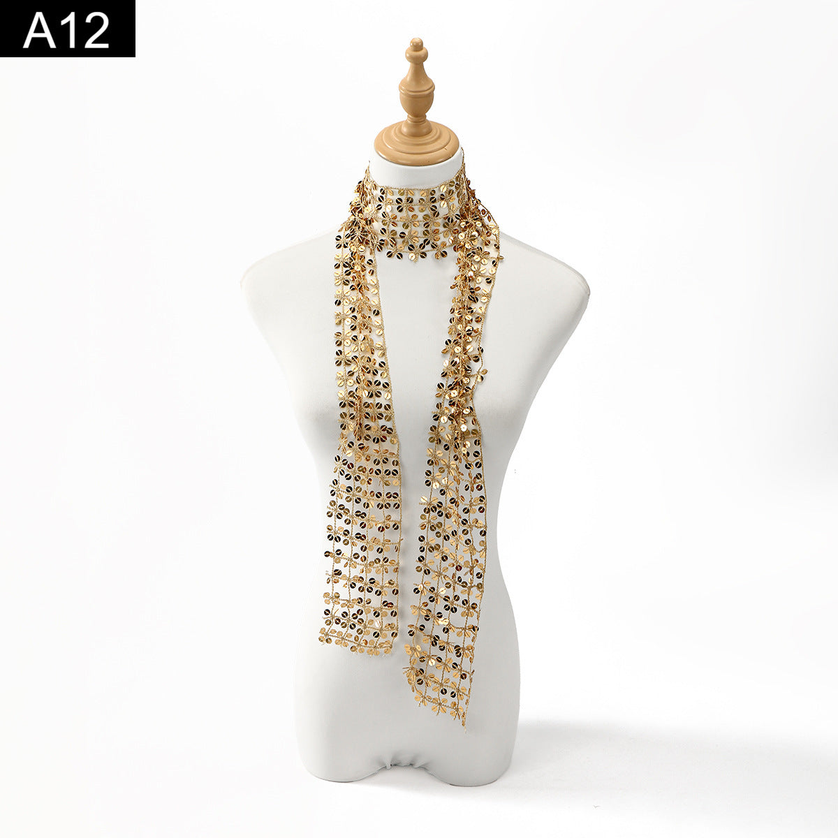 Glitter Mesh Scarf - A12