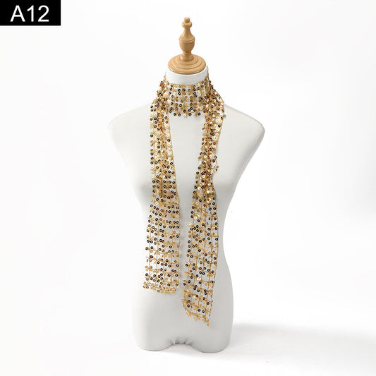 Glitter Mesh Scarf - A12