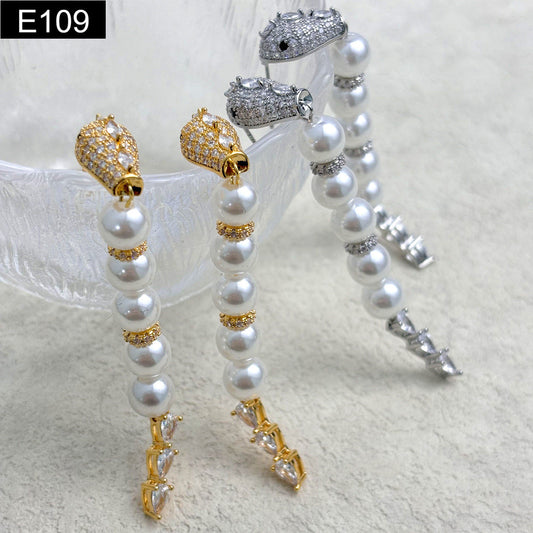 Crystal and Pearl Earring - E109